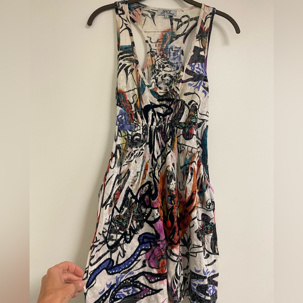 SPY Zone Exchange graffiti racer back dress size medium